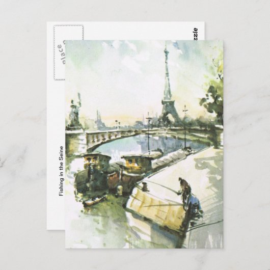  Parijs, Parijs Vist in de Seine Briefkaart (Voorkant / Achterkant)