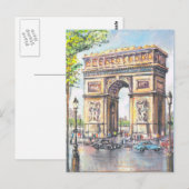  Parijs, Paris Arc de Triumphe; Briefkaart (Voorkant / Achterkant)