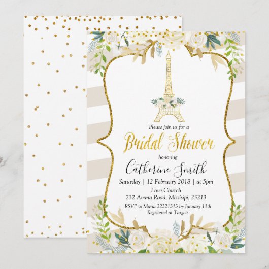 Parijs Pastel Wit Romantisch Vrijgezellenfeest Kaart (Voorkant / Achterkant)