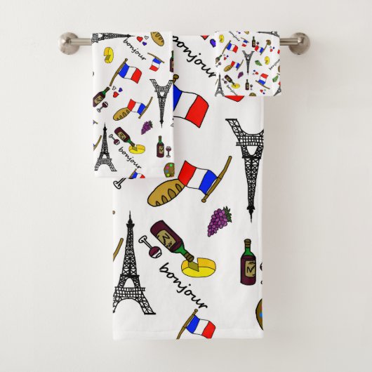 Parijs Patroon Frans Bad Handdoek Set (Insitu)