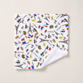 Parijs Patroon Frans Bad Handdoek Set (Wasdoekje)