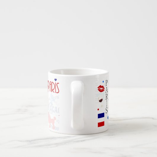 Parijs patroon met Eiffeltoren Espresso Kop (Achterkant)