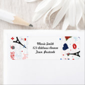 Parijs patroon met Eiffeltoren Etiket (Insitu)