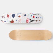 Parijs patroon met Eiffeltoren Persoonlijk Skateboard (Horizontaal)