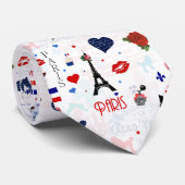 Parijs patroon met Eiffeltoren Stropdas (Opgerold)