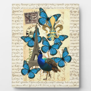 Parijs, pauw en vlinders fotoplaat