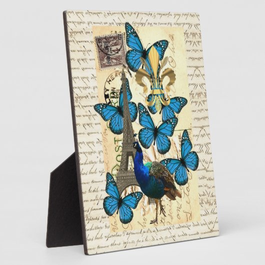 Parijs, pauw en vlinders fotoplaat (Zijkant)