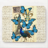 Parijs, pauw en vlinders muismat (Voorkant)