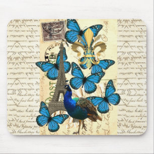 Parijs, pauw en vlinders muismat