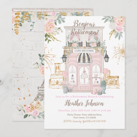 Parijs Pensioenfeestje Kaart (Voorkant / Achterkant)