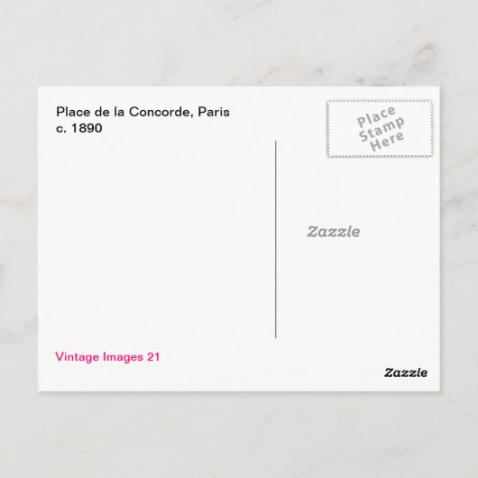 Parijs, Place de la Concorde Briefkaart (Achterkant)