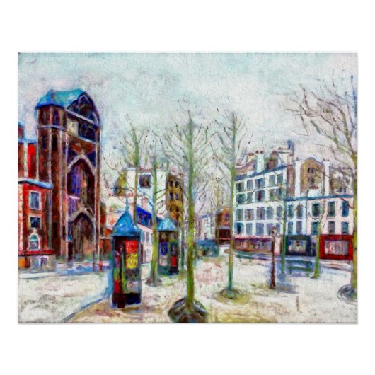 Parijs, Place des Abbesses Perfect Poster (Voorkant)