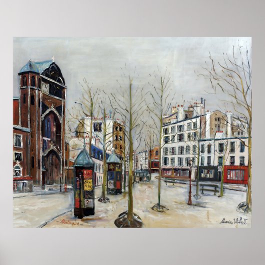 Parijs, Place des Abbesses; Utrillo Poster (Voorkant)