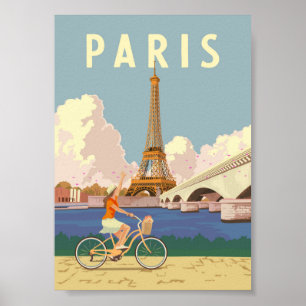 Parijs - Poster voor reizen met Vintage