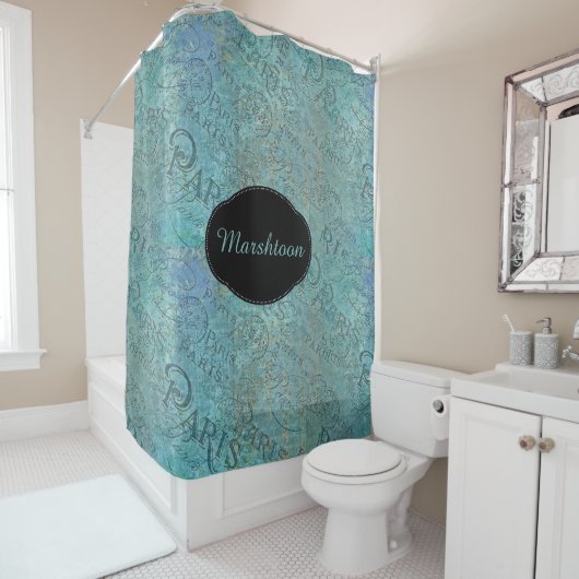  Parijs Postmarks Blauwgroen het Gordijn van de Do (In situ)