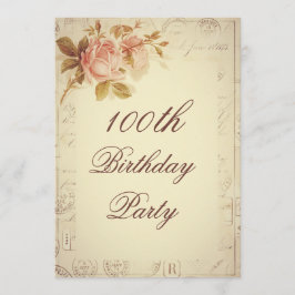  Parijs Postmarks Chic Rozen 100th Birthday Kaart