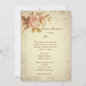  Parijs Postmarks Chic Rozen 70th Birthday Kaart (Achterkant)