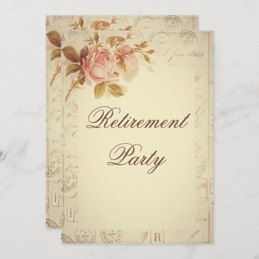  parijs postmerken chique Rozen pensioen Kaart (Voorkant / Achterkant)