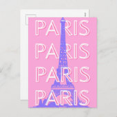 Parijs Reis Kunst, Reis Kunst, Roze Feestdagenkaart (Voorkant / Achterkant)