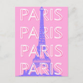 Parijs Reis Kunst, Reis Kunst, Roze Feestdagenkaart (Voorkant)