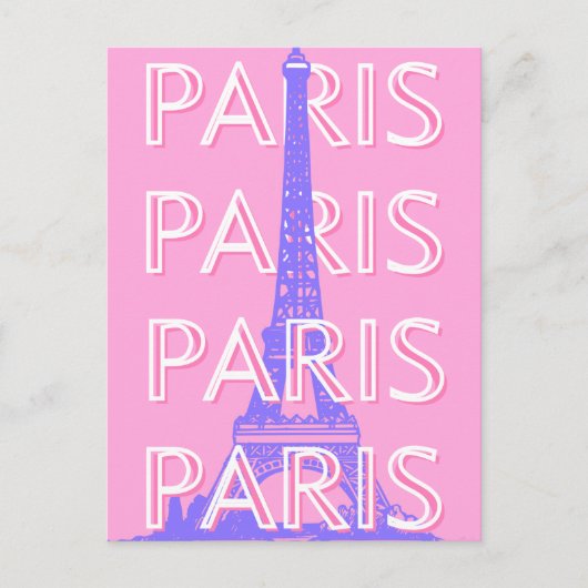 Parijs Reis Kunst, Reis Kunst, Roze Feestdagenkaart (Voorkant)