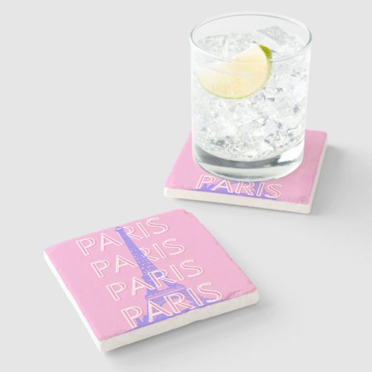 Parijs Reis Kunst, Reis Kunst, Roze Stenen Onderzetter (Zijkant)