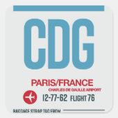Parijs - Reis Tag Square Stickers (Voorkant)