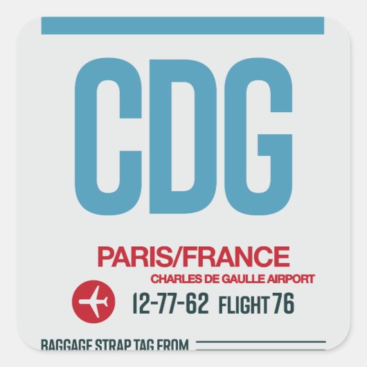 Parijs - Reis Tag Square Stickers (Voorkant)