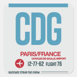 Parijs - Reis Tag Vierkante Stickers