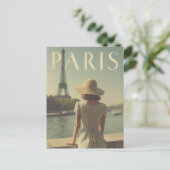 Parijs reis vintage briefkaart (Staand voorkant)