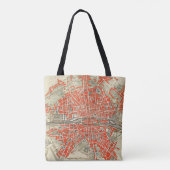  Parijs reiskaart. Oude retro-stad Frankrijk Tote Bag (Achterkant)