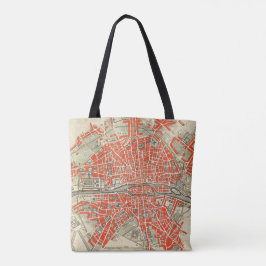  Parijs reiskaart. Oude retro-stad Frankrijk Tote Bag