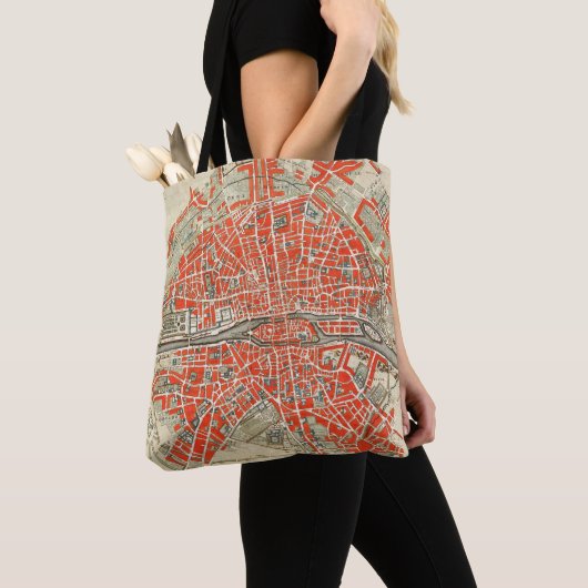  Parijs reiskaart. Oude retro-stad Frankrijk Tote Bag (Dichtbij)