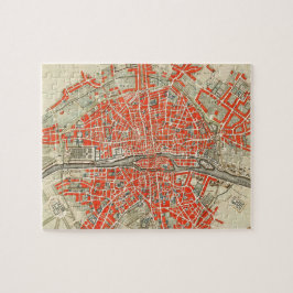  Parijs reiskaart. Oude stad. Retro France Legpuzzel