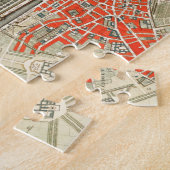 Parijs reiskaart. Oude stad. Retro France Legpuzzel (Zijkant)