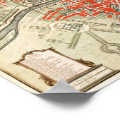  Parijs reiskaart. Oude stad. Retro France Poster (Hoek)