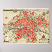  Parijs reiskaart. Oude stad. Retro France