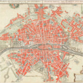 Parijs reiskaart. Oude stad. Retro France Sticker (Voorkant)