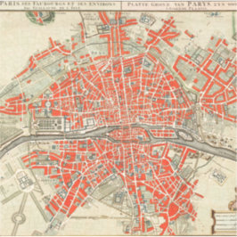  Parijs reiskaart. Oude stad. Retro France Sticker
