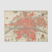 Parijs reiskaart. Oude stad. Retro France Tissuepapier (Voorkant)