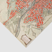  Parijs reiskaart. Oude stad. Retro France Tissuepapier (Detail)