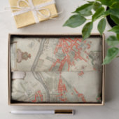  Parijs reiskaart. Oude stad. Retro France Tissuepapier (Geschenk)