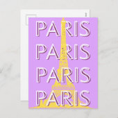 Parijs, reiskunst, minimalistisch, pastelreiskunst feestdagenkaart (Voorkant / Achterkant)