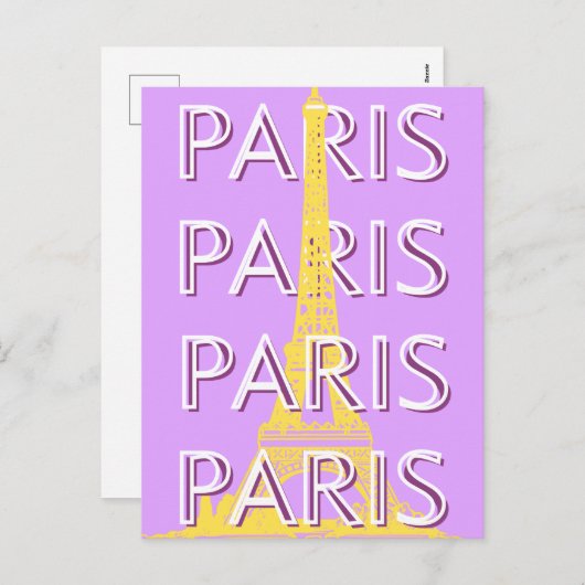 Parijs, reiskunst, minimalistisch, pastelreiskunst feestdagenkaart (Voorkant / Achterkant)