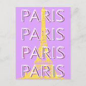 Parijs, reiskunst, minimalistisch, pastelreiskunst feestdagenkaart (Voorkant)