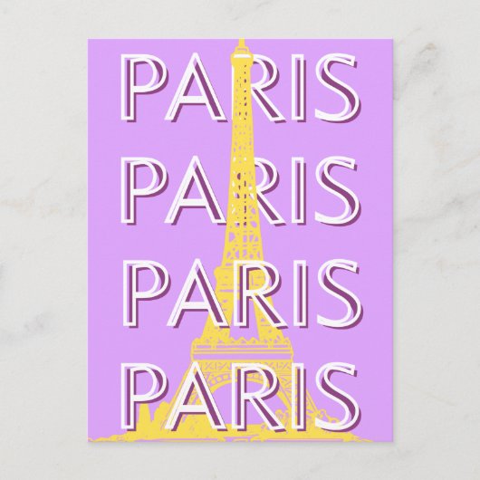 Parijs, reiskunst, minimalistisch, pastelreiskunst feestdagenkaart (Voorkant)