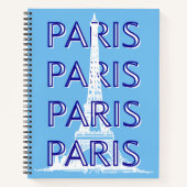 Parijs Reiskunst, Reiskunst, Preppy Kunst, Blauw Notitieboek (Voorkant)