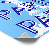 Parijs Reiskunst, Reiskunst, Preppy Kunst, Blauw Poster (Hoek)