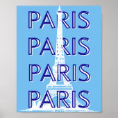 Parijs Reiskunst, Reiskunst, Preppy Kunst, Blauw Poster (Voorkant)