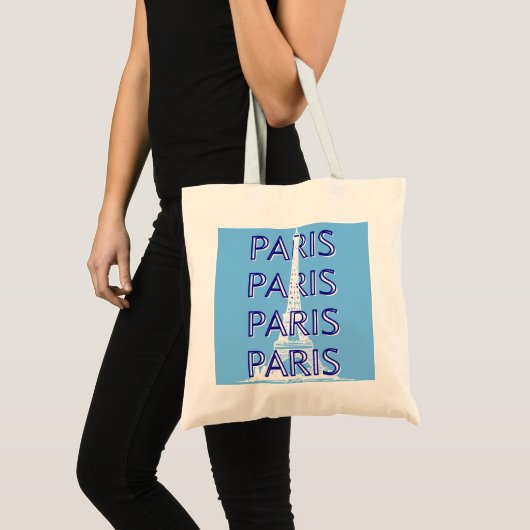 Parijs Reiskunst, Reiskunst, Preppy Kunst, Blauw Tote Bag (Voorkant (product))
